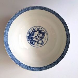 Blue Dragon / Phoenix Cheng's(Unmarked) Wht. Jade Serving Bowls 1of2 Never Used